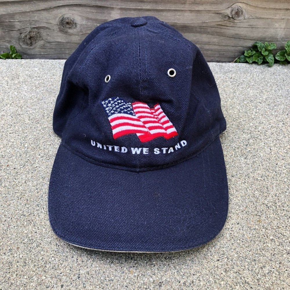 Vintage FAHRENHEIT United We Stand Hat Mens Blue Baseball Cap 100% Cotton USA‌‌